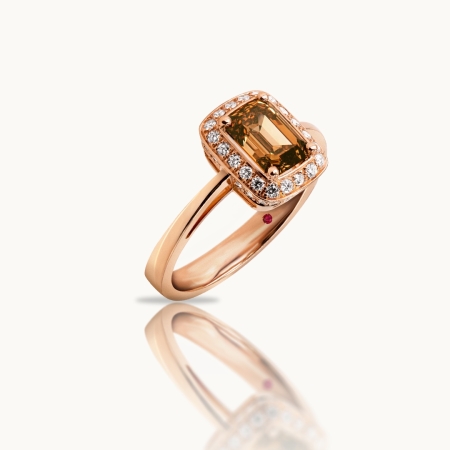 Emerald Cut Colored Diamond Engagement Ring