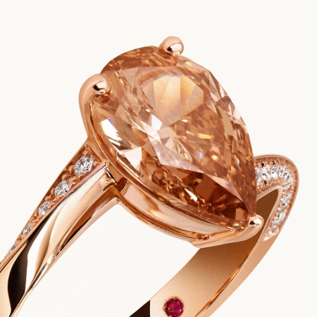 Pear Cut Colored Diamond Engagement Ring