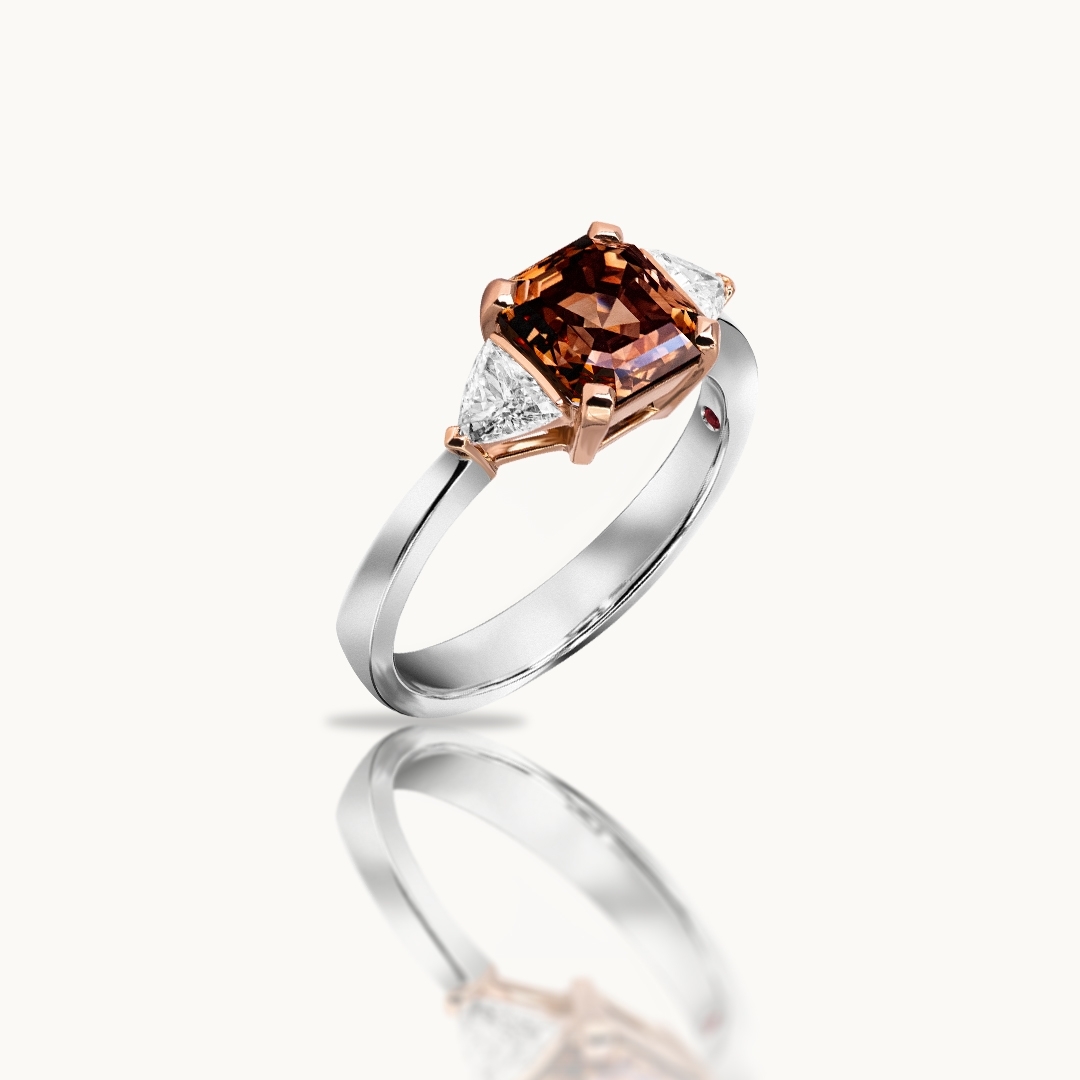Ascher Cut Colored Diamond Engagement Ring