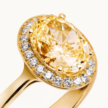 Unazë Fejese me Diamant me Ngjyrë, Prerje Oval