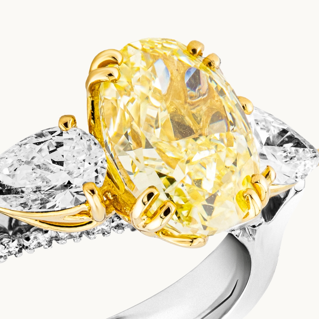Oval Cut Colored Diamond Engagement Ring