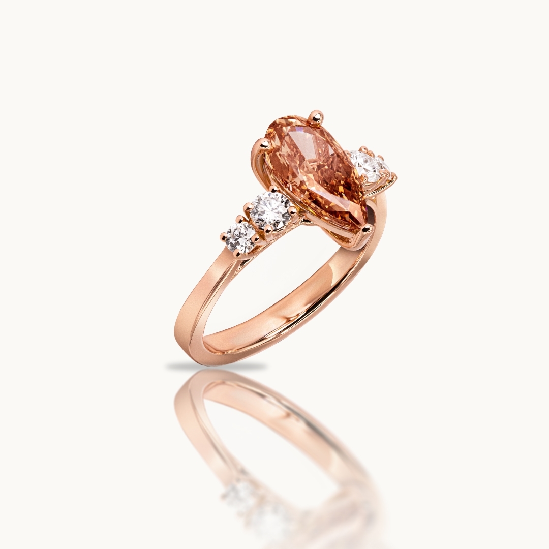 Pear Cut Colored Diamond Engagement Ring