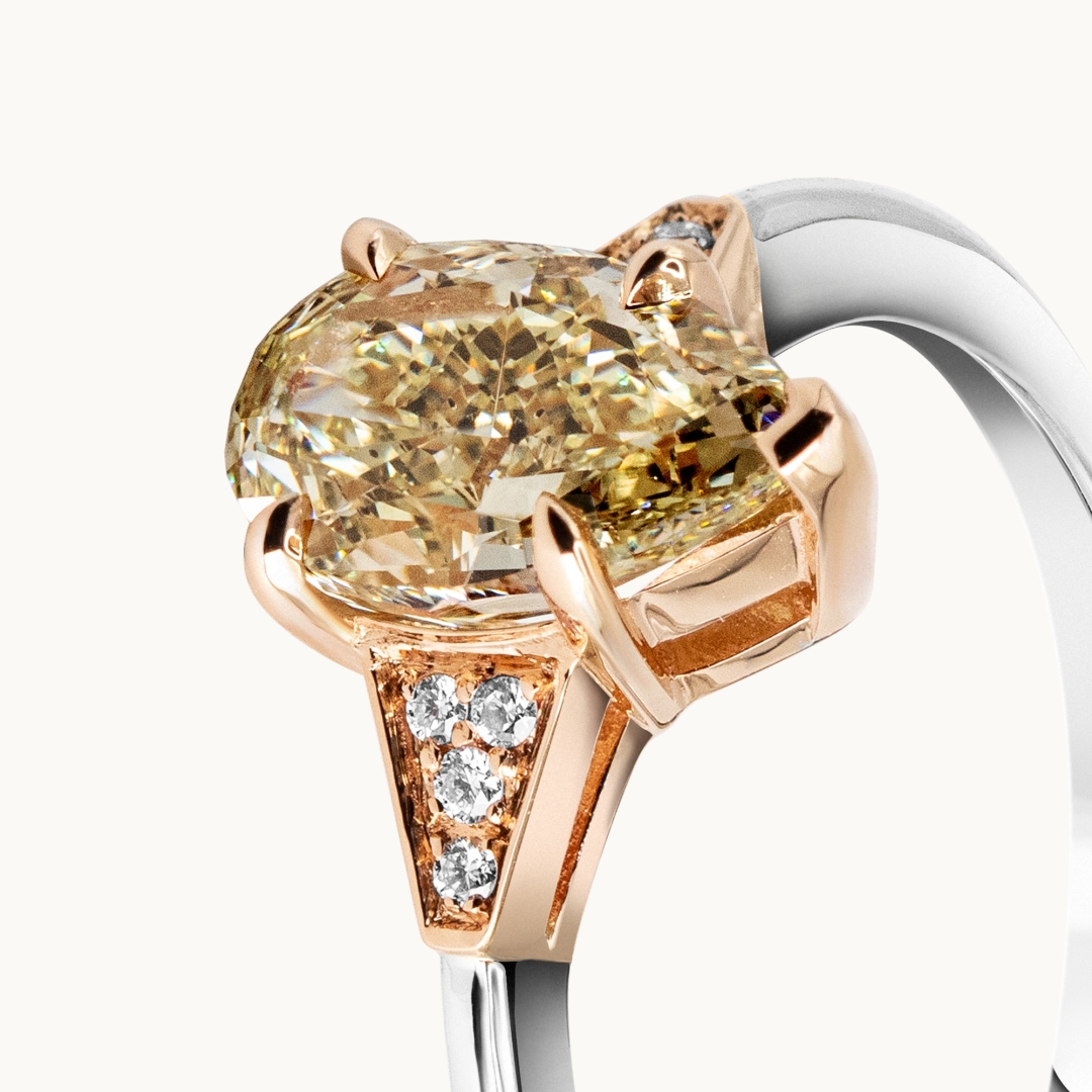 Pear Cut Colored Diamond Engagement Ring