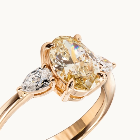 Oval Cut Colored Diamond Engagement Ring