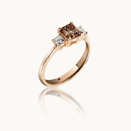 Princess Cut Colored Diamond Engagement Ring