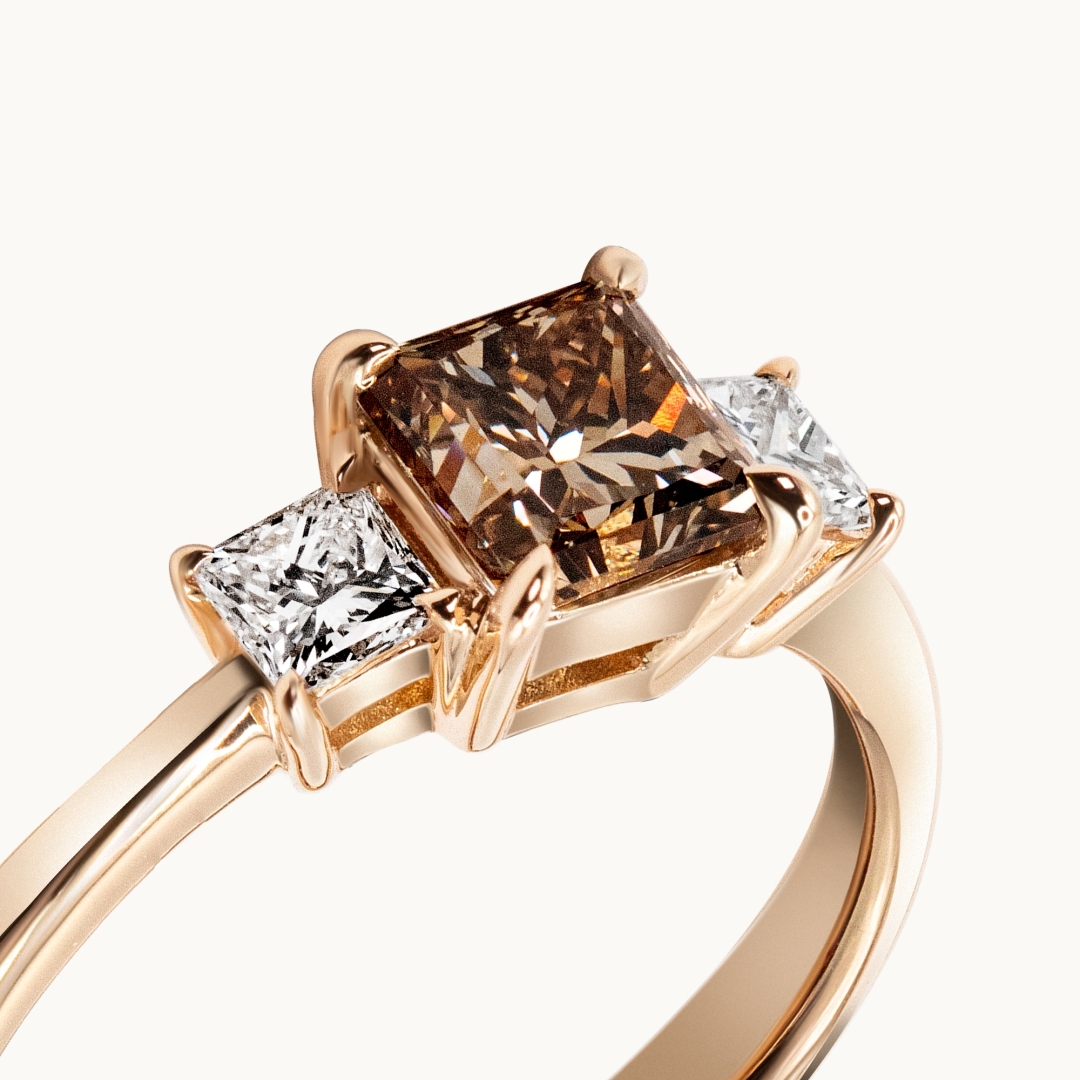 Unazë Fejese me Diamant me Ngjyrë, Prerje Princess