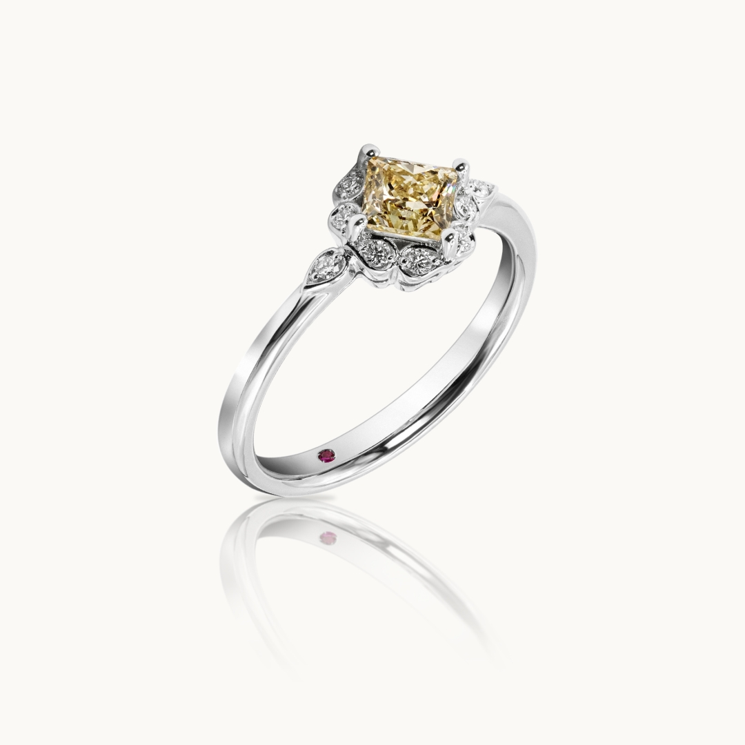 Unazë Fejese me Diamant Princess me Ngjyrë, Prerje