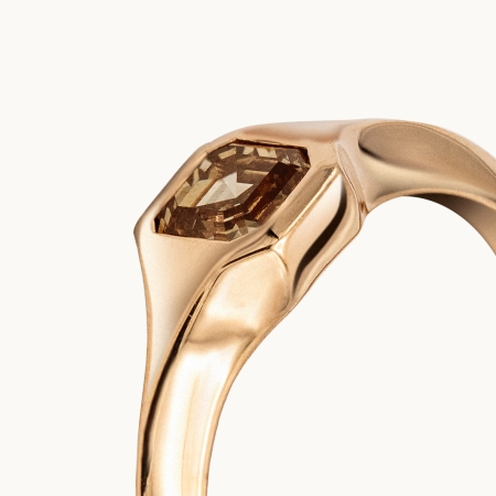 Asscher Cut Colored Diamond Engagement Ring