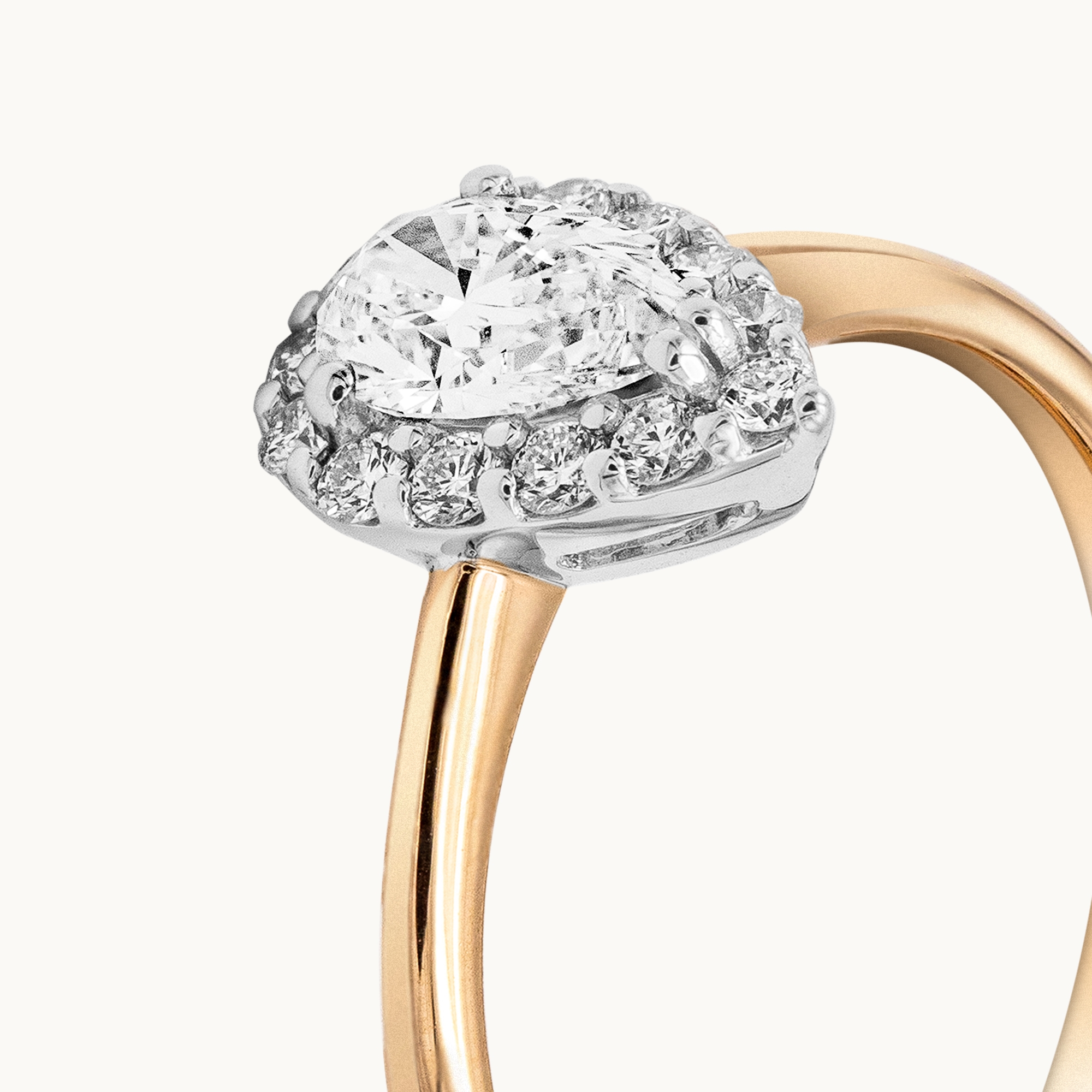 Rexha Gold Pear Cut Diamond Engagement Ring