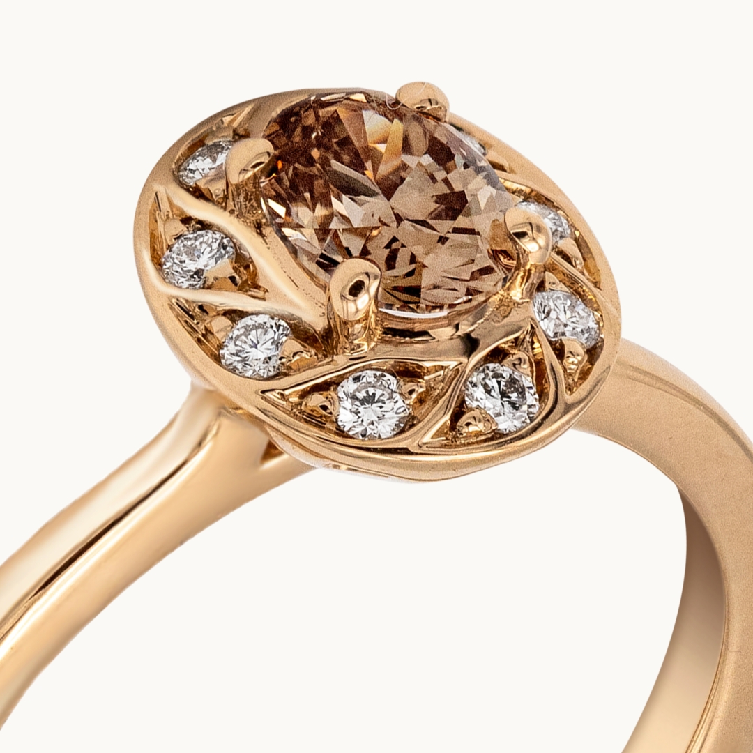 Rexha Gold Oval Cut Colored Diamond Engagement Ring