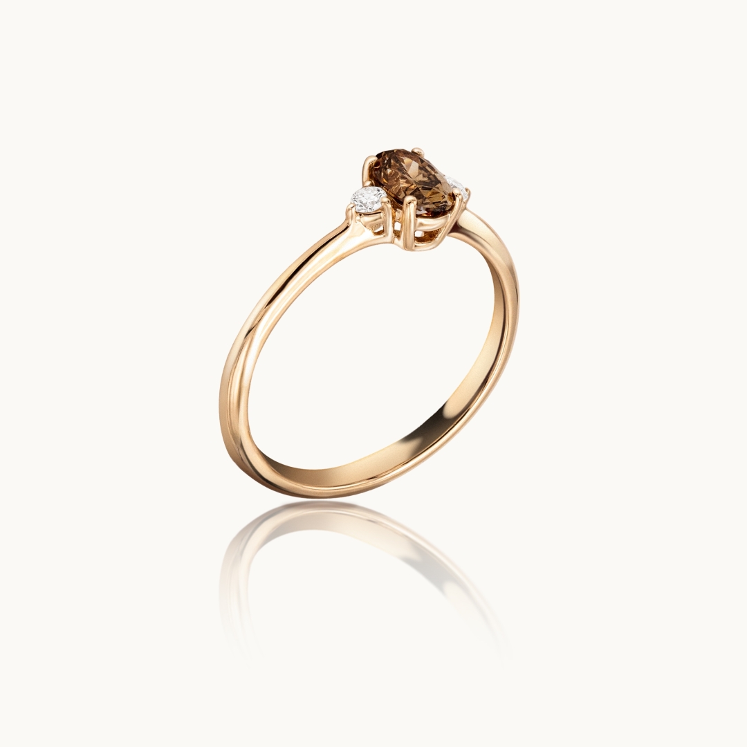 Rexha Gold Oval Cut Colored Diamond Engagement Ring