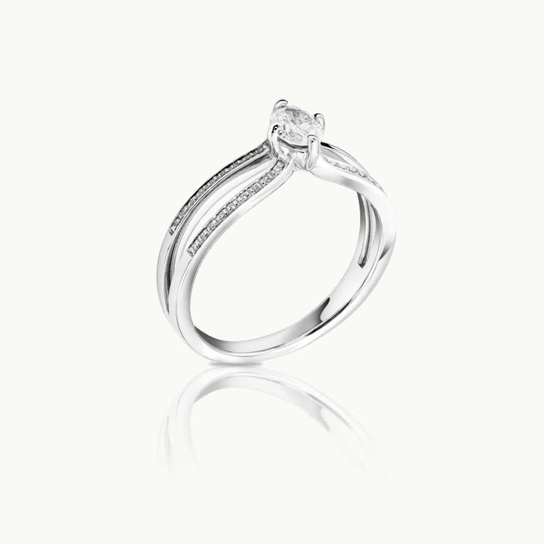 Rexha Gold Emerald Cut Diamond Engagement Ring