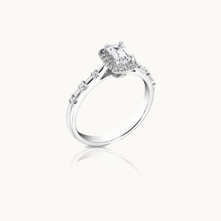 Rexha Gold Emerald Cut Diamond Engagement Ring