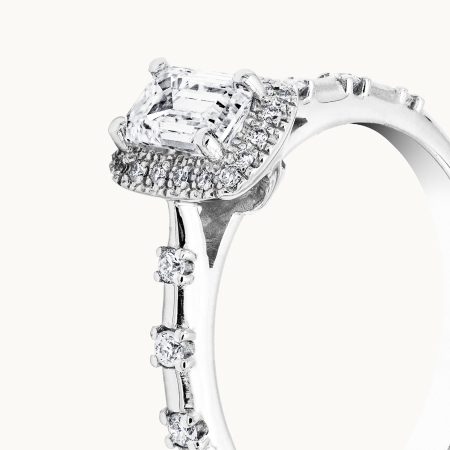 Rexha Gold Emerald Cut Diamond Engagement Ring