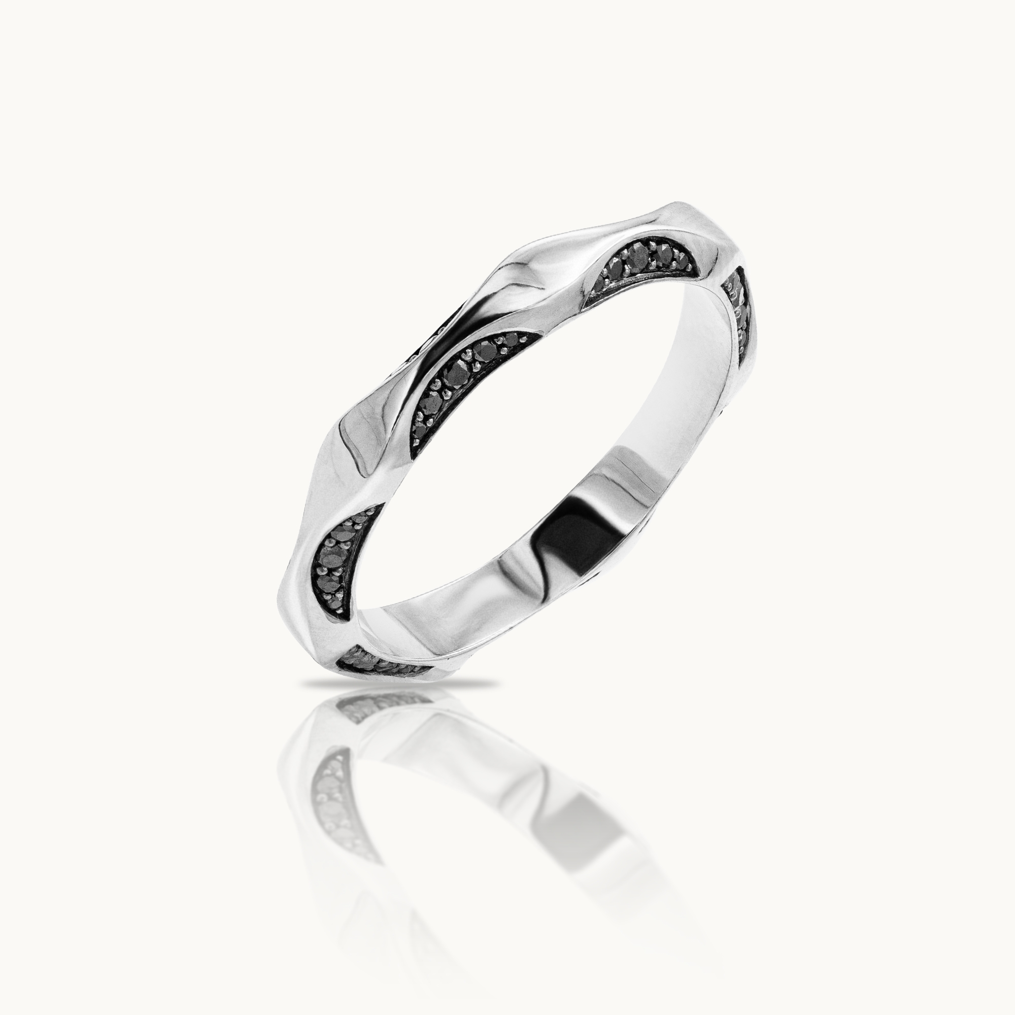 Men’s Rexha Gold Waveform Band 3 Ring