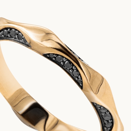 Rexha Gold Waveform Band 2 Men’s Wedding Band