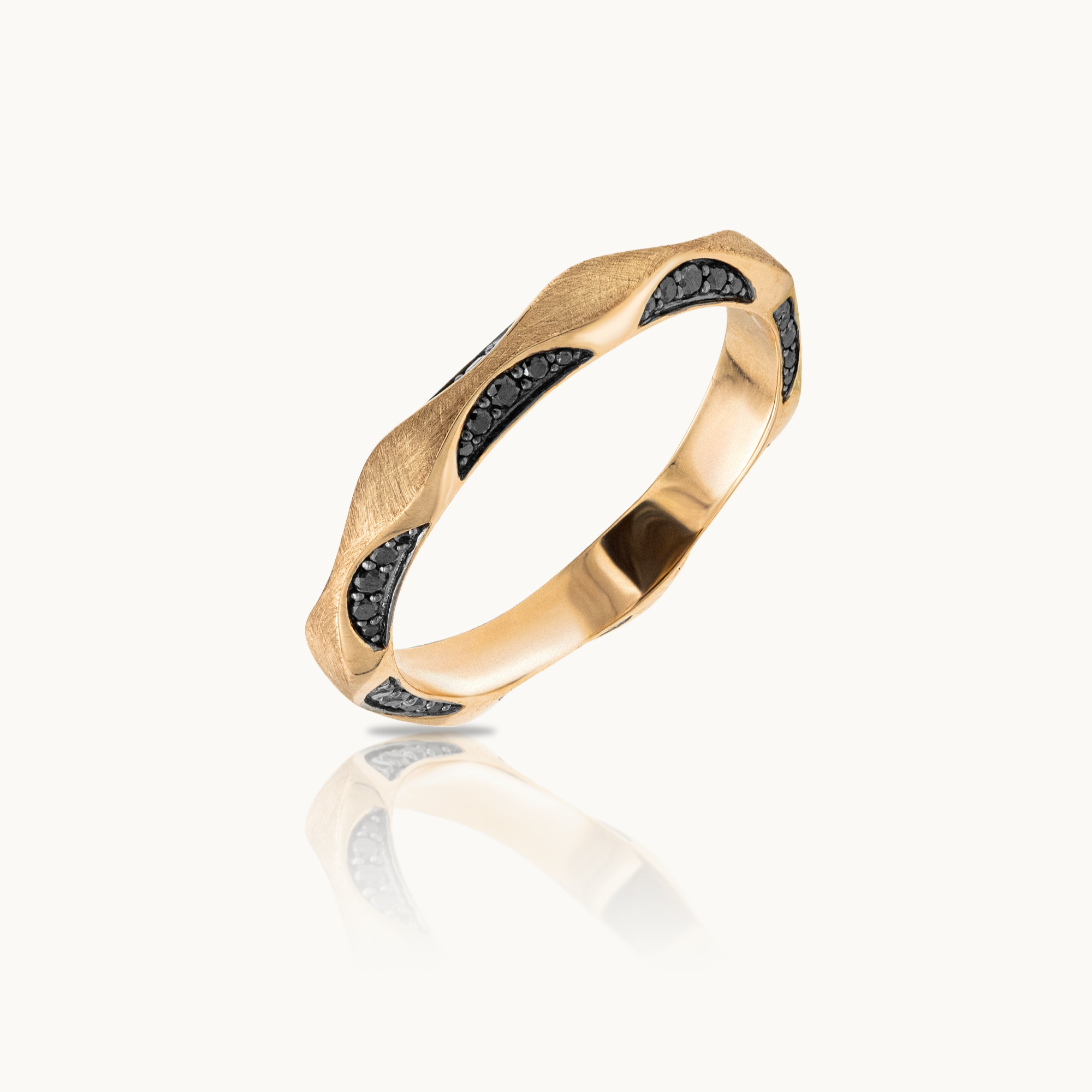 Rexha Gold Waveform Men’s Wedding Band
