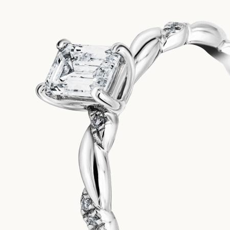 Rexha Gold Emerald Cut Diamond Engagement Ring