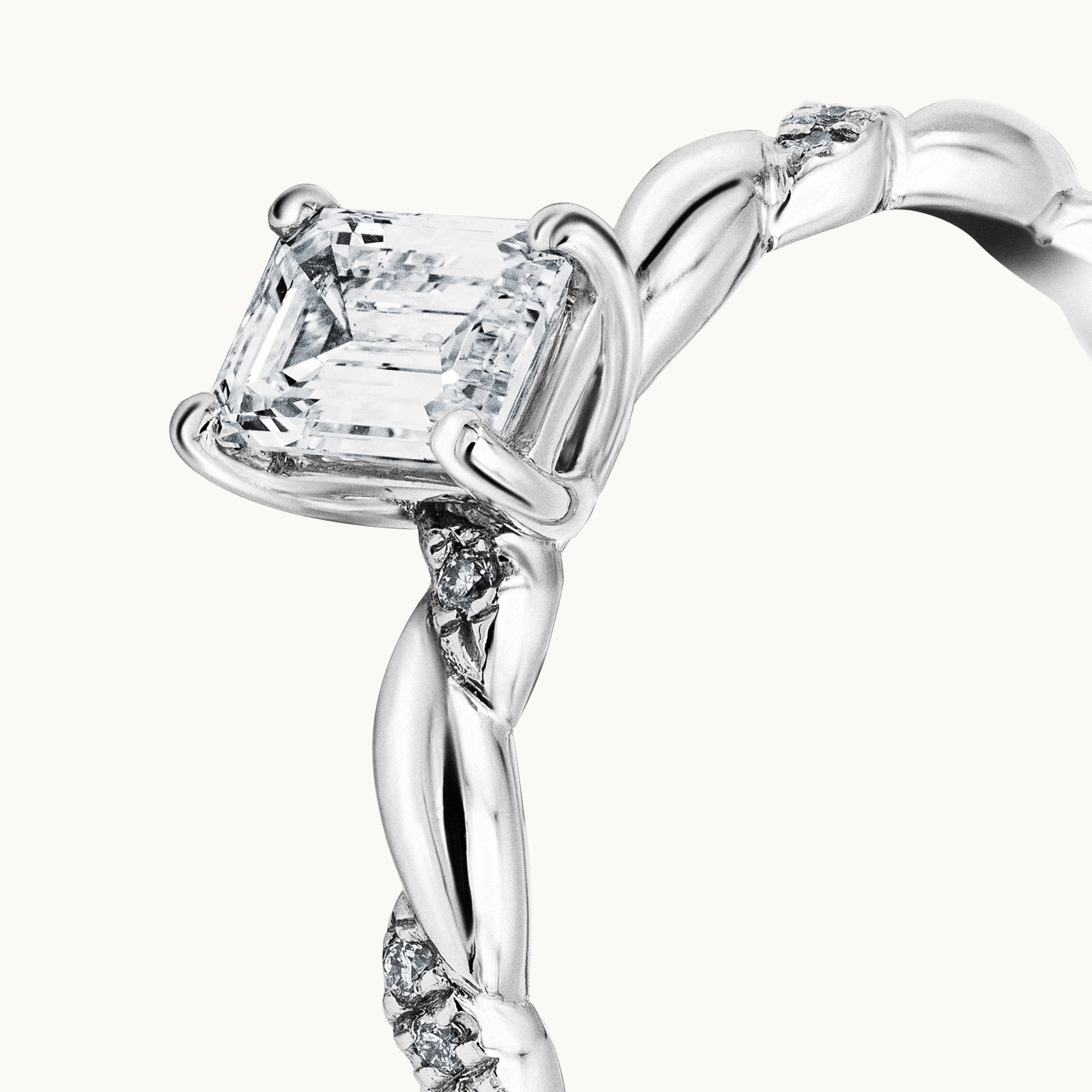 Rexha Gold Emerald Cut Diamond Engagement Ring