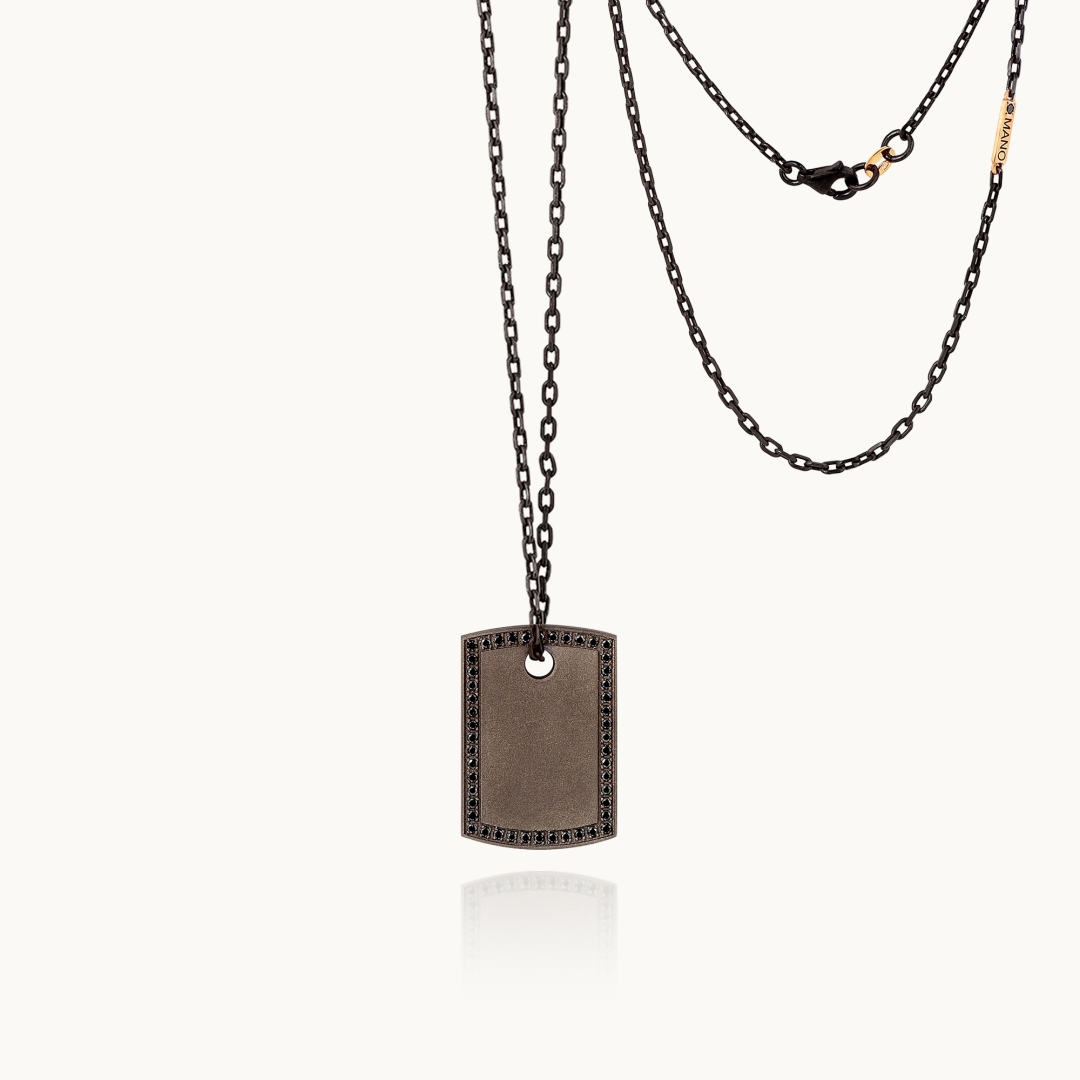Men's Necklace Mano J Minimal Targhetta