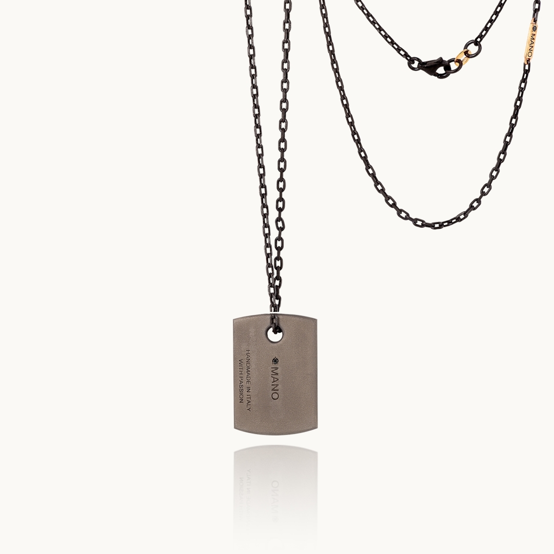Men's Necklace Mano J Minimal Targhetta