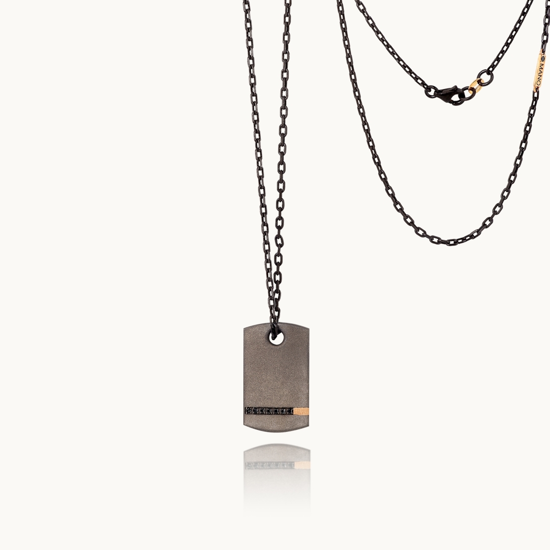 Men's Necklace Mano J Minimal Targhetta