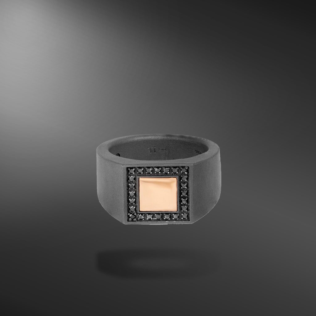 Minimal Square Men's Diamond Ring