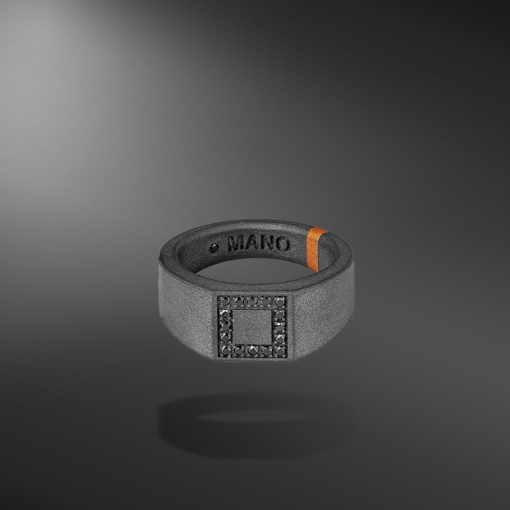 Minimal Square Men's Diamond Ring